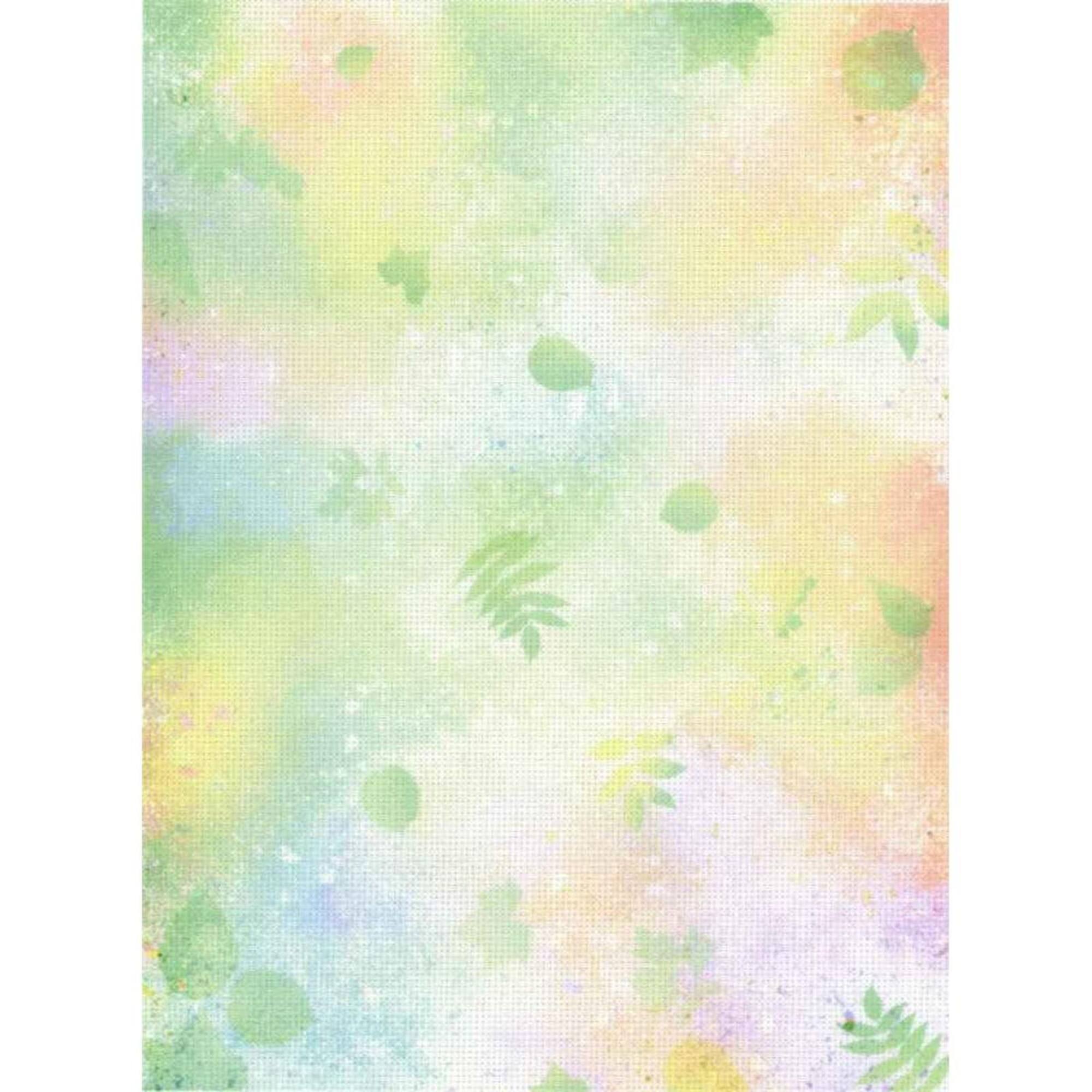 Designer Printed Multicolor Foliage 18 Count Aida Canvas